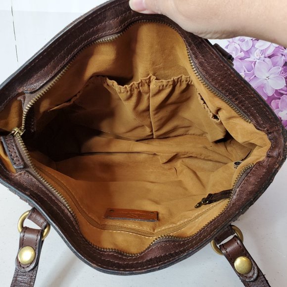 *SOLD* Patricia Nash Floral Poppy Florence Embossed Leather Shoulder Bag Tote - Picture 10 of 14